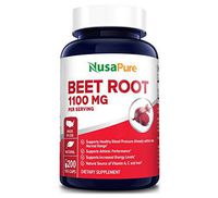 Beet Root 1100mg 200 Veggie caps (Non-GMO & Gluten Free,Made with Organic Beet Root Powder) - Helps lowering Blood Pressure, Supports Performance and Insulin Response & Maintains Skin Condition
