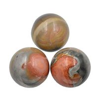 AD Beads Natural Gemstone Harmony Round Ball Crystal Healing Sphere Massage Rock 20~50mm (08 Desert Jasper, 30mm)