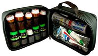StarPlus2 Large Padded Locking Pill Bottle Organizer, Case, Carrier for Medications, Vitamins, and Medical Supplies - for Home Storage and Travel - Black (with TSA Approved Lock)