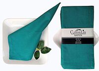 Cloth Napkin in Cotton Solid Plain Hemmed - Oversized 20x20 inches, Mitered Corners, Wedding Napkins,Cocktails Napkins. Machine Washable Dinner Napkins Pack of 12-20x20 Teal