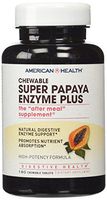 American Health Super Papaya Enzyme Plus Chewable Tablets, Natural Papaya Flavor - Promotes Digestion & Nutrient Absorption, Contains Papain & Other Enzymes - 180 Count, 60 Total Servings