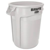 RCP2610WHI Round Brute Container, Plastic, 10 gal, White