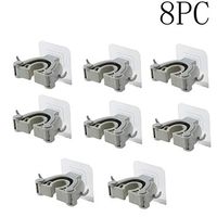 3PC/5PC/8PC Wall Mounted Mop and Broom Holder, Wall Mounted Cleaning Tools Organizer Mop Clip Bathroom Kitchen Garden Storage Rack Kitchen Hook (8PC)