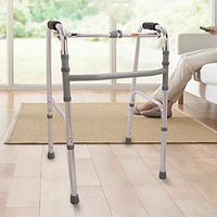 GY Walker, Aluminum Alloy with Wheels Easy to Fold Height Adjustable Elderly Auxiliary Transport Vehicle, Load 100kg Medical Supplies (Color : B)