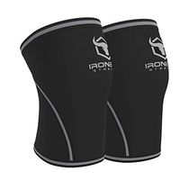 Knee Sleeves 7mm (1 Pair) - High Performance Knee Sleeve Support For Weight Lifting, Cross Training & Powerlifting - Best Knee Wraps & Straps Compression - For Men and Women (Black/Grey, X-Large)
