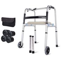 Healthcare Folding Aluminium Walking Frame Portable Walker/one Button Folding Walking Frame/Ergonomic Handles - Adjustable Height