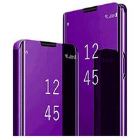 Case Compatible for Samsung Galaxy S11 case Leather Cover Mirror Case Luxury Mirror Function Flip PU Leather Kickstand Stand Cover Ultra-Slim Durable Shockproof Protective Bumper Cover (Purple)
