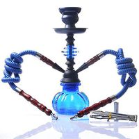 Arabian Hookah High Quality Modern Hookah - Hose Hookah Complete Set - Mini Pumpkin Hookah Glass Vase,Blue