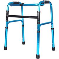 Rollators & Walkers Rolling Walkers Elderly Walker Lightweight Overhead Frame Aluminum Alloy Light Folding Child Walking Folding Walker Height Adjustable (Color : Silver, Size : 55x42.5x64-82cm)