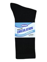 3 Pairs Men Healthy Circulation Diabetic Crew Socks (9-11 ( Shoes sizes 8-10), Black)
