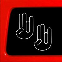 (2) 5" Shocker Stickers/Decals White Vinyl JDM Funny car Truck Laptop