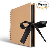 Innocheer Scrapbook, 80 Black Pages Photo Album, 11.6 x 8.3 inch Great for Craft Paper DIY Anniversary, Wedding, Valentines Day Gifts（Brown）