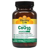 Country Life Vegan CoQ10 100 mg, Supports Heart Function & Cell Level Energy Production, Gluten-Free, Non-GMO, 120 Softgels