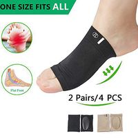(4pcs)Arch support,Arch Compression Sock with Soft Gel Cushion*REUSEABLE* Plantar Fasciitis Sleeves Shoe Insert Insole,Arch Brace Great For Flat feet & Foot Pain Relief -Men & Women-Large M5-13/W7-15.