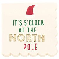 Mud Pie Christmas Napkins"It's 5' Clock At Teh North Pole"