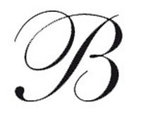 Herbin Brass Seal for Wax - Script Old Style Alphabet w/Wood Handle - Initial Letter"B"