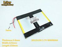 3lines 3.7V 8000mAh 30125150 Lithium Polymer Ion Rechargeable Battery Lithium Polymer Li-Po Battery for MP4 GPS MP3 Bluetooth Stereo DIY Gift