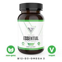 Vegan Daily Multivitamin Contains Vitamin D, Vitamin B12, Algal Oil for Vegan EPA & DHA - Natural Vitamins, Minerals - 30 Day Supply, Vegan Omega 3 - Vedge Nutrition Essential