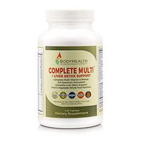 Bodyhealth Complete Multi + Liver Detox Support, Full Spectrum Antioxidant Multivitamins with 16 Whole Foods Organic Fruits Vegetables Concentrates, Vitamin & Minerals (120 Tablets)