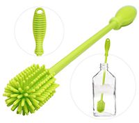 A-Brush Silicone Bottle Brush Cleaner BPA Free - Long Handle Baby Bottle Nipple Brush Ideal for Glass & Plastic Water Bottles Tumblers (Purple Small 9.5")