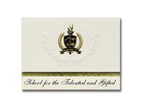 Signature Announcements School for the Talented and Gifted (Dallas, TX) Graduation Announcements, Presidential style, Basic package of 25 with Gold & Black Metallic Foil seal