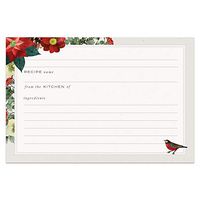 48 Holiday Poinsettia Recipe Cards, 4x6 in, Water-Resistant and Double Sided