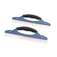 uxcell 2pcs Antislip Car Water Wiper Non-Scratch Silicone Squeegee Window Clean Dryer