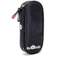 MedBuddy Medicine Case - Fits 2 EPIPEN, Allergy & Asthma meds, Auvi-Q, Inhalers, Peak Flow, Generic Benadryl, Nasal Spray, Eye Drops, Insulin, Vials & Syringes: (Black)