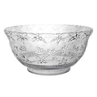 Party Essentials N120621 Classic Style Plastic Embossed Punch Bowl, 12 qt Capacity, Clear (Case of 6)