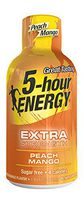 5 Hour Energy Extra Strength Drink Shot, Peach/Mango, 4 Count
