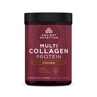 Ancient Nutrition Multi Collagen Protein Powder, Chocolate, Formulated by Dr. Josh Axe, 5 Types of Food Sourced Collagen, Supports Joints, Hair, Skin and Nails, Made Without Dairy or Gluten, 18.5oz