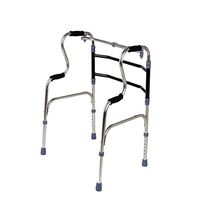 CW&T WW Medical Walker Stainless Steel Double Bend Help Line Foldable Telescopic Medical Rehabilitation Four-Foot Crutches