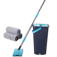 Vivian Yang Floor Cleaning System, Comfort Mop and Bucket Set with 2 Chamber System - Convenient Wringer Mechanism, Keeps Your Hands Clean, with 3/5 icrofibre Pads for All Floor Cleaning,3mopcloth