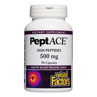 Natural Factors, PeptACE Fish Peptides, Cardiovascular Support for Healthy Blood Pressure Levels Already within the Normal Range, Gluten Free, 90 capsules (90 servings)