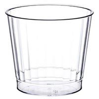 Fineline Hard Plastic Tumblers, 9 oz Clear Cups, Old Fashioned, Elegant Party Glasses, 100-piece Package
