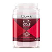 Ketologie Collagen Keto Shake (Strawberry) - with Coconut Oil, Grass Fed Hydrolyzed Collagen Peptides Type I & III, Low Carb High Fat, Lactose Free, Gluten Free, Soy Free, 2.38lbs