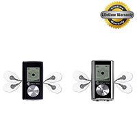 2 Pack Deal TechCare Mini Silver and Black [Lifetime Warranty] Best Massager Tens Unit Machine for Diabetes Symptoms, Arthritis, Tendonitis, Headaches Lactic, Nerve Disorder