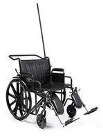 Everest & Jennings Traveler HTC Wheelchair, Fixed Desk Arms & Elevating Legrests, 22" Seat, Silvervein Color