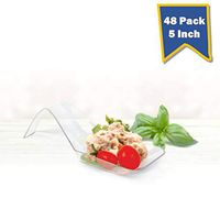 Zest Spoon, Disposable Appetizer Spoons, Clear Plastic Tasting Spoon, Dessert Spoon Asian Spoon 48 Count, 5 inch Posh Setting