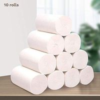 Toilet Paper, Soft Roll Paper Towels 3-PLY Skin-Friendly Standard Rolls Paper Towel Roll for Kitchen Household (10 Roll)