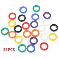 EVERY-BOBO 24Pcs Plastic Key Cap Tag Sleeve Rings Identifier Label IDfect Coding System