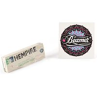 1 Pack Hempire 1 1/4 Size Hemp Rolling Paper with Tips + Beamer Smoke Sticker