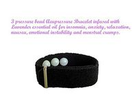 Sleep Aid, Acupressure Bracelet, Lavender Aromatherapy, Insomnia Band, Anti Nausea, Emotion Bracelet (Single Band) Black, Lavender (Large 8 in)