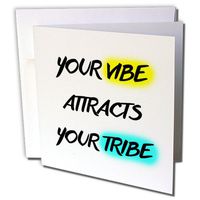 YOUR VIBE ATTRACTS YOUR TRIBE - Greeting Cards, 6 x 6 inches, set of 12 (gc_224628_2)