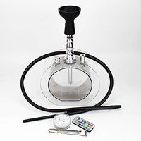 Kumiy Height 41 cm Remote Control Colorful Luminous Acrylic Round Pot Hookah Suit Hookah Hookah, 1 Hose Hookah Suit, Water Smoked Bowl, Hookah Smoking Set 1 Professional Rest Hose