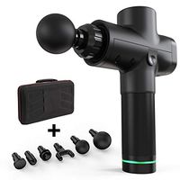 Massage Gun, Upgraded 6 Adjustable Speeds Handheld Vibration Deep Tissue Muscle Massager Device - with 6 Massage Heads and Portable Bag for Deep Muscle Tissue Massage