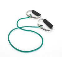 TheraBand Professional Latex Resistance Tubing with Soft Handles for Full Body Exercise, Physical Therapy, Lower Pilates, at-Home Workouts, Rehab 48 Inch, Green, Heavy, Intermediate Level 1