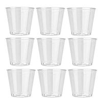 Fangoog 10PCS Clear Reusable Plastic Disposable Party Shot Glasses Jelly Cups Tumblers Birthday-Use in Bars, Pubs and Home (28 ML) (Clear)