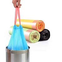 6 Gallon Drawstring Extra Strong Trash Bags Garbage Bags For Kitchen,Home,Office,Car,Washroom,Black Blue Green Yellow Rubbish Bags Random Color (45Pcs/3 Rolls)