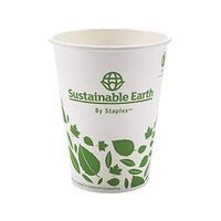 Sustainable Earth 962485 Hot Cups 12 Oz. White/Green 50/Pk (Seb28992/26217)